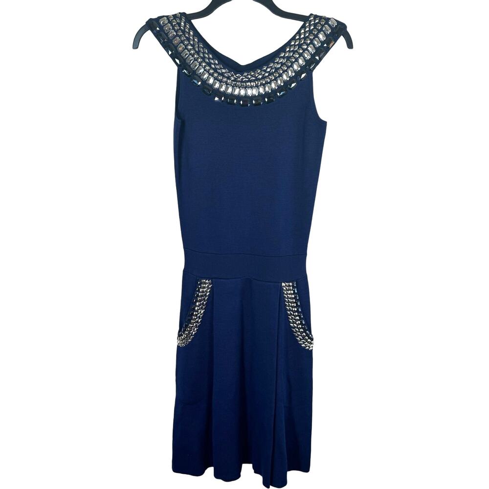 Temperley London Dress Women's Small Purdey Embellished Boat Neck Silk NWT
